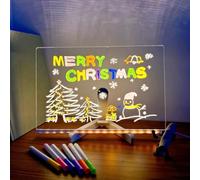 LED Note Board with Colors, Glowing Acrylic Marker Board, LED Writing Message Board, LED Message Board with 7 Colors Pen/Stand for School, Cafe, Home, Office (20x30cm)
