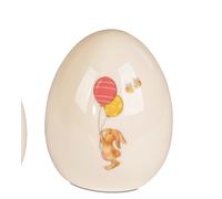LED Oggetto Decorativo Pasqua Uovo Coniglio Con Palloncini H.18cm Bianco