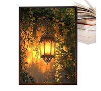 LED Painting - 3 Color Wall Art Three-Level Dimmable Lamp | For Home Room Bedroom Kitchen Birthday Wedding Party, Glowing Sunset Window Sunshine Frame Shadow Box Picture Creative Desktop Decoration Se