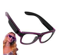 LED Party Glasses Sunglasses, Flashing Light-Up Luminous Eyewear, Ideal for Kids and Adults, Dance Parties, Cosplay, Pool Events, Birthdays, Halloween, and Festival Decorations, 16x5.2cm Blue Pink