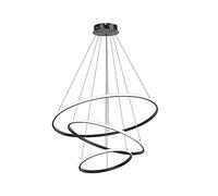 LED Pendant Light,Dimmable 3 Ring Acrylic Chandelier Lighting Fixture,Gold Adjustable Chandeliers for Kitchen Island Dining Living Room Bedroom Foyer Hanging 40+60+80Cm/