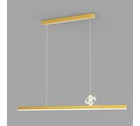LED Pendant Light Linear Hanging Lamp 20W Stepless Dimming Minimalism Strip Chandelier for Dining Room Decor Kitchen Gold Crystal Decorative Ceiling Suspension Fixtur