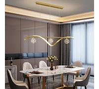 LED Pendant Light with Remote Control Adjustable Brightness Dining Room Hanging Lamp 4 Glass Globes for Gold Table Linear Kitchen Island Lighting Fixture