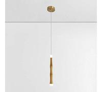 Led Pendant Lights Fixture Cylindrical Aluminum Alloy Nordic Kitchen Island Suspension Light, Height Adjustable Ceiling Hang Lamps, Art Deco Lighting, Living Room, Bedroom, Cafe, Gold, 3000K