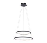 LED Pendelleuchte Cucina Metallo Anelli Nero Ø50 CM 3000 K Sala Sospensione