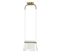 LED Pendelleuchte Pranzo 12,7 CM Larghezza Vetro Metallo 3000 K Ottone Lampada