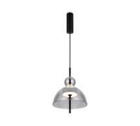 LED Pendelleuchte Vetro Schermo Grigio Fumo Nero Ø25 CM 3000 K Up Down Lampada