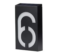 Led per Energia Solare Esterno, Luce per Numerico, Targhetta per Porta Indirizzo Negozio di Hotel, Illuminazione per Cartelli, Durata dell'illuminazione> 8 Ore(Number 6)