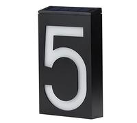 Led per Energia Solare Esterno, Luce per Numerico, Targhetta per Porta Indirizzo Negozio di Hotel, Illuminazione per Cartelli, Durata dell'illuminazione> 8 Ore(Number 5)