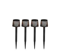 LED Per Esterni Chiodi 4er Set Batteria Solare 39 CM Alto IP44 Nero