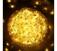 LED per Palloncini 100 Pezzi Mini Luci LED a Batteria Piccole Luminosi Lampada Bianco Caldo per Compleanno, Halloween, Natale, Matrimonio, Capodanno
