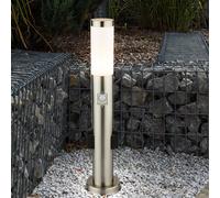 LED Piantana 2x Prese Sensore di Movimento Esterno Giardino Lampione Argento