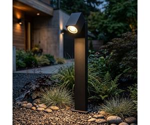 LED Piantana Giardino Lampione Luce da Pavimento Spot Faretto Nero Orientabile