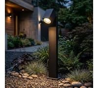 LED Piantana Giardino Lampione Luce da Pavimento Spot Faretto Nero Orientabile
