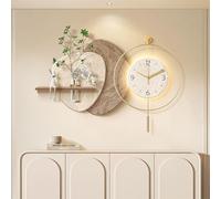 LED Pittura Decorativa, Decorazione Murale 3D, Scultura Da Parete Da Appendere Alla Parete Con Orologio, Design Senza Cornice, Per Decorazioni Tradizionali(Brown,45 * 100cm/17.7 * 39.4in)