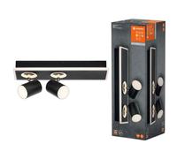 LED Plafoniera da Parete Decoro 2 Spot Mars Nero 29W 3100lm Bianco Caldo 3000K [EEK: F]