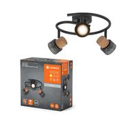 LED Plafoniera Decoro Spot Turacciolo Nero Rotondo 3 X 3,4W GU10 Bianco Caldo