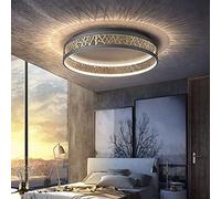 LED Plafoniera Lampada da camera da letto con telecomando, lampadario salotto dimmerabile soggiorno, per ufficio sala da pranzo studio illuminazione a soffitto, Ø52cm, nero oro design moderno decoro
