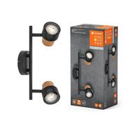 LED Plafoniera Lampada da Parete Decoro Spot Turacciolo Nero 2 X 3,4W GU10