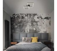 BRILONER - Plafoniera LED con effetto glitter, plafoniera LED dimmerabile, luce bianca calda orientabile, cornice LED, nero