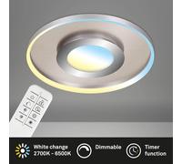 LED Plafoniera Nichel Cromato Opaco Ø50cm 25W 3000lm Cct Dimmerabile Telecomando [EEK: E]
