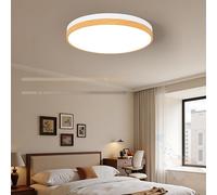 LED Plafoniera Soffitto con Telecomando Dimmerabile 3000K-6500K Lampada da Soffitto Moderna Minimalista Tondo Soffitto Luci per Soggiorno Camera da Letto Cucina Cameretta (Bianco + Legno Chiaro,30cm)