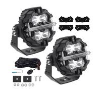 LED Pod Lights 3.5inch 19200LM Spot Beam Side Shooter White Amber DRL Universal