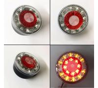 LED Posteriore Combinazione Luci 2x 12V Rotondo Hamburger Fari Camion Van Pickup