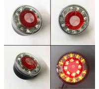 LED Posteriore Combinazione Luci 2x 24V Tondo Hamburger Lampade Camion Rimorchio