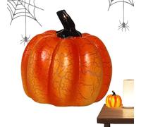 Led Pumpkin Night Light, Battery Operated Halloween Porch Lamp, Cracked Pattern Decorative Pumpkins Ornament, Autumn Harvest Holiday Decoration for Entrance, Terrace, Patio, Party, Garden