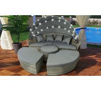 Led - Rattan Sun Island 180cm Including High Quality Rain Cover - Grey
