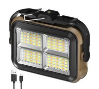 LED Rechargeable Work Light, LED Reflector Spotlight Adjustable Color Temperature Portable Construction Lamp Mobile Charging Bank Solar-Powered Work Light Camping Mechanic Repair Lights