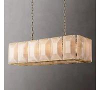 Led Retro American Rectangular Crystal Chandelier Lighting Glossy Hanging Faucet Lamps For Dining Room