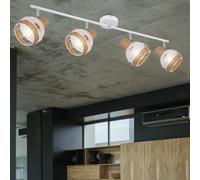 LED Retrò Soffitto Luce Filamento Spot Barra Regolabile Simil Legno Gabbia Lampe [EEK: E]