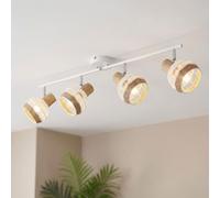 LED Retrò Soffitto Luce Filamento Spot Barra Regolabile Simil Legno Gabbia Lampe