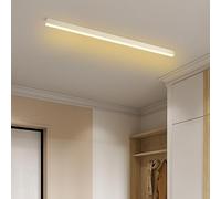 LED Rettangolo Lungo Plafoniera Alluminio Acrilico Moderno Interni Lampada da Soffitto Creatività Decorazione Plafoniere Lineare Design per Soggiorno Corridoio Balcone (Bianco Luce Calda,100cm)