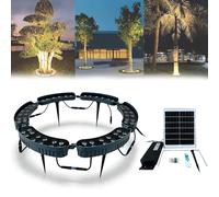 LED Ring Tree Light, LED Surrounding Colored Landscape Lighting Tree Spotlight, IP65 Waterproof Trees Up Lights with Ground Stake, Landscape Spotlights for Yard Garden Pathway (White,6lights)