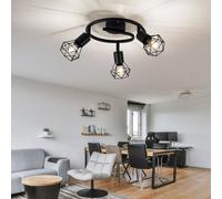 LED Rondella Soffitto Luce Retrò Gabbia Luce Nero Lampada da Cucina Mobile [EEK: F]