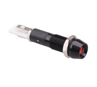 LED Rosso 8mm Incassato Nero Metallo Pannello Indicatore 12V
