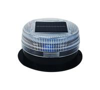 LED Safety Beacon - 10 cm Solar Powered | ABS Magnetic Warning Lamp, Flash Mode Light for traffiic Roadside Industrial Site Foggy Rainy Day Visibility Improvement Easy Install Energy Saving