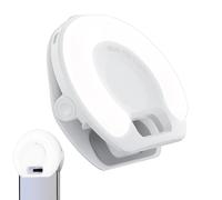 LED Selfie Light - Adjustable Brightness & Color For Mobile Phones With Secure Clip | Portable Fill Light For Makeup, Selfies, Photography & Video Calls | USB-Powered Mini& 400mAh Battery
