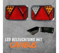 LED Set Luci Posteriori 12V Rimorchio Canbus Fanale + 2x Copertura