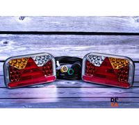 LED Set Luci Posteriori Rimorchio Bootstrailer 7 Metro Cablaggio 13 Poli