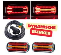 LED Set Luci Posteriori Rimorchio Lampeggiatore Freccia Trailer 5M Cavi 13PIN