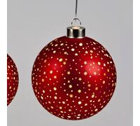 LED Sfera Decorativa Stars Stelle Rosso da Appendere D.12cm Vetro FORMANO W25