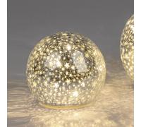 LED Sfera Decorativa Stelle Argento D.12cm Con Craquele-Optik di Vetro FORMANO [EEK: G]
