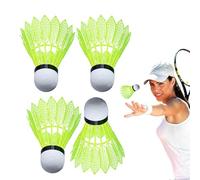 LED Shuttlecocks for Badminton, 4 Pieces Glow in The Dark Shuttlecock, High-Visibility Windproof Badminton Ball Backyard Outdoor Indoor Beach Kids Adults Game Practice Yard Park Travel