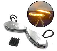 LED Signal HTTMT Cromo Specchio Blocco Spento Base Piastra Per 2000-2008 Yamaha