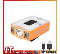 LED Smart Sensor Cap Clip Light XPG+COB Portable Headlamp for Fishing (Orange)
