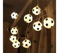 LED Soccer Balls String Garland Decoration Bedrooms Home Theme Party Christmas 3/6/10M Decorative Football Fairy Lights Battery USB (Size : 10M 100LED) (3M 20LED)